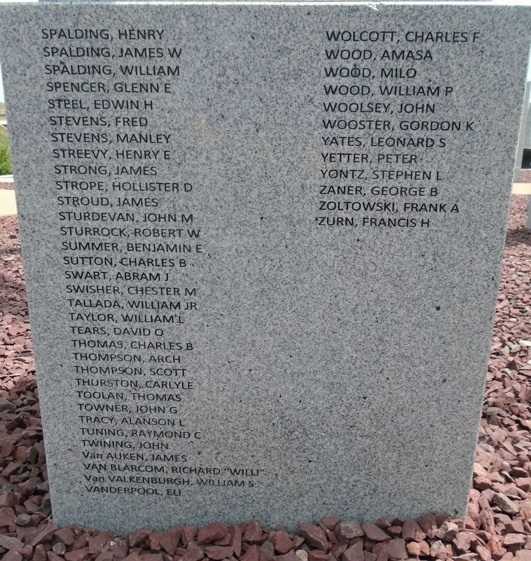 Bradford County Roll of Honored Dead image. Click for full size.