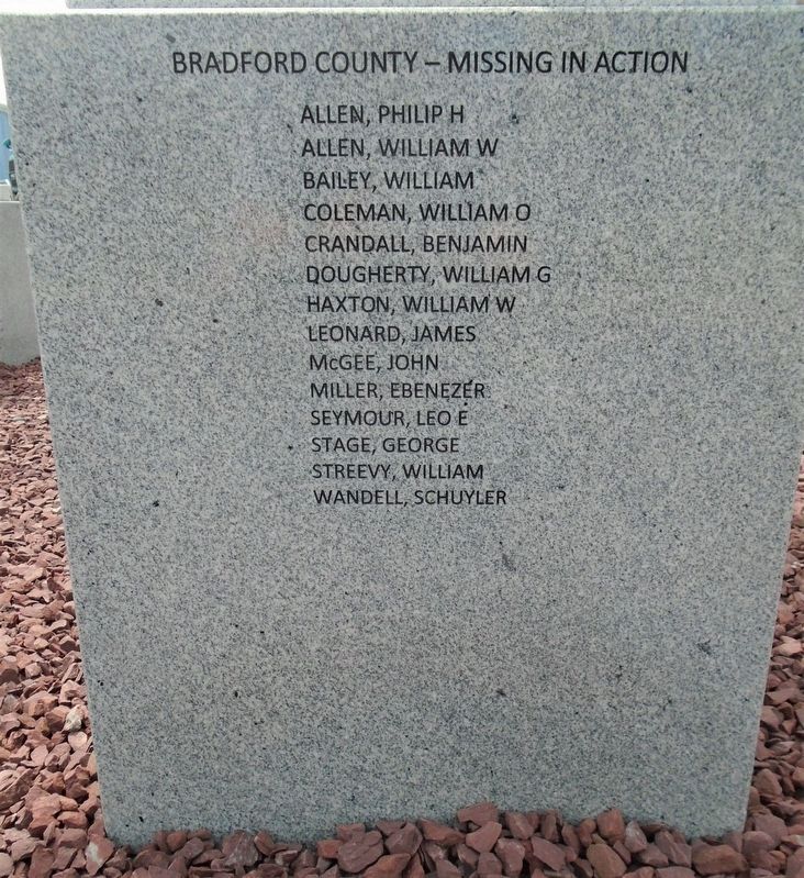 Bradford County Roll of Missing in Action image. Click for full size.