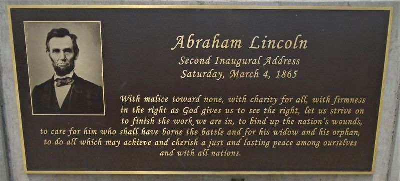 Abraham Lincoln Second Inaugural Address Marker image. Click for full size.