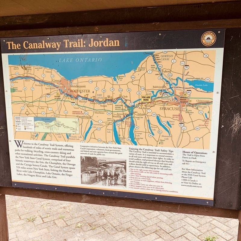 The Canalway Trail: Jordan/Jordan Aqueduct and Summit Marker. Click for full size. The Canalway Trail: Jordan/Jordan Aqueduct and Summit Marker image. Click for full size.