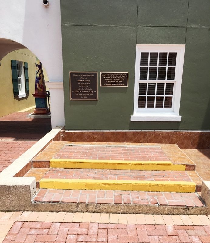 Monson Motel Steps Marker, with steps in forground. Click for full size. Monson Motel Steps Marker, with steps in forground image. Click for full size.