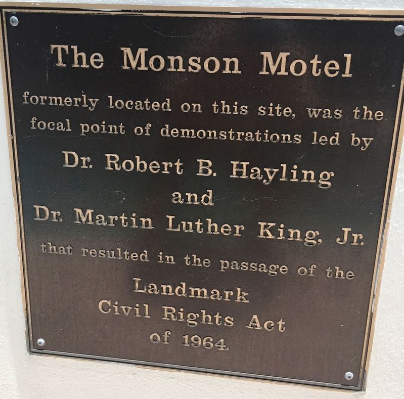 The Monson Motel Marker image. Click for full size.