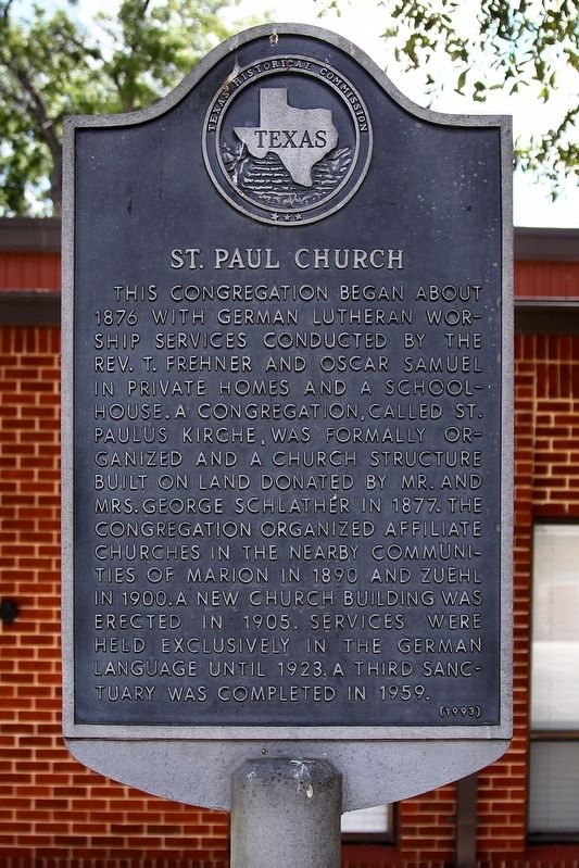St. Paul Church Marker image. Click for full size.