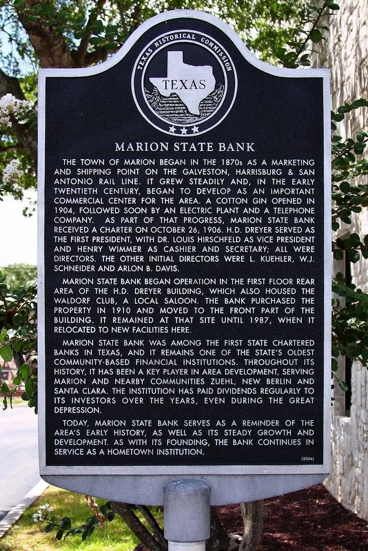 Marion State Bank Marker image. Click for full size.