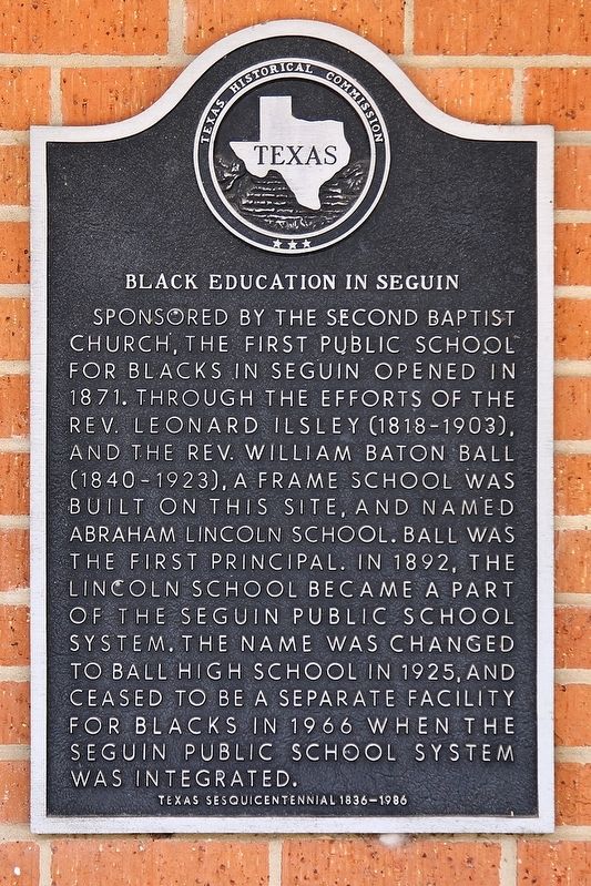 Black Education in Seguin Marker image. Click for full size.