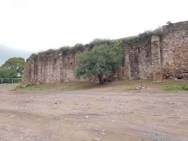 Buttressed storage buildings at the Former Treasury Buenavista image. Click for full size.