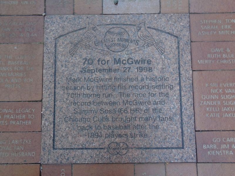 70 for McGwire Marker image. Click for full size.