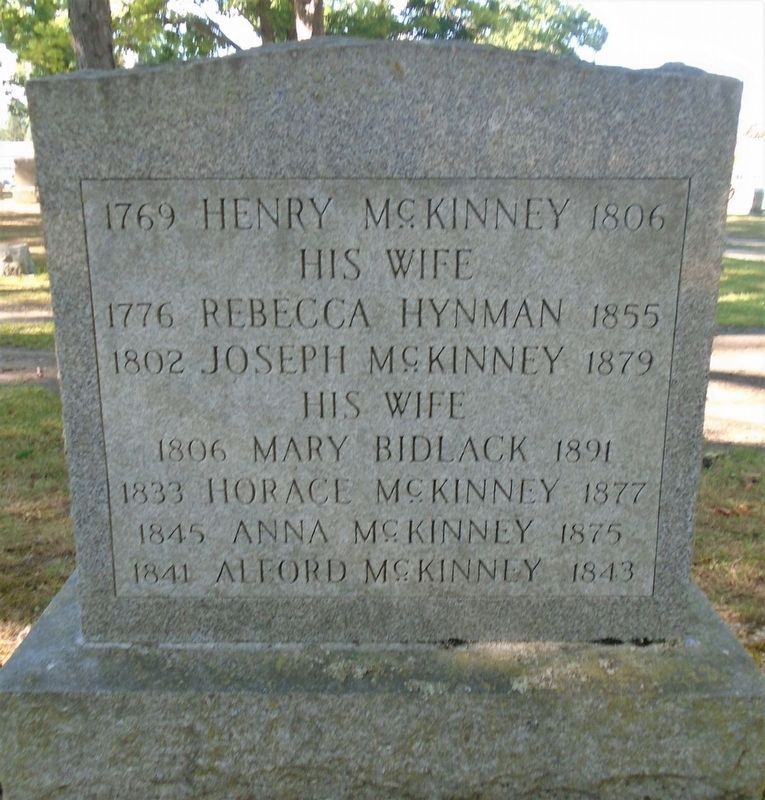 M<sup><u>c</u></sup>Kinney Family Marker (Back) image. Click for full size.