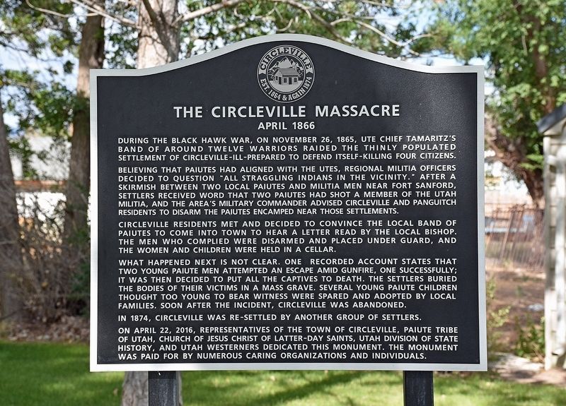The Circleville Massacre Marker image. Click for full size.