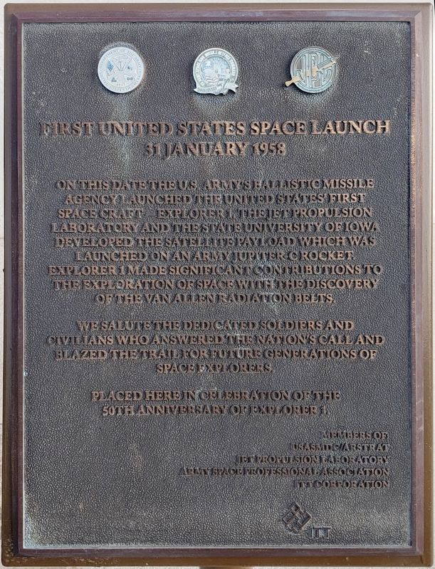 First United States Space Launch Marker image. Click for full size.