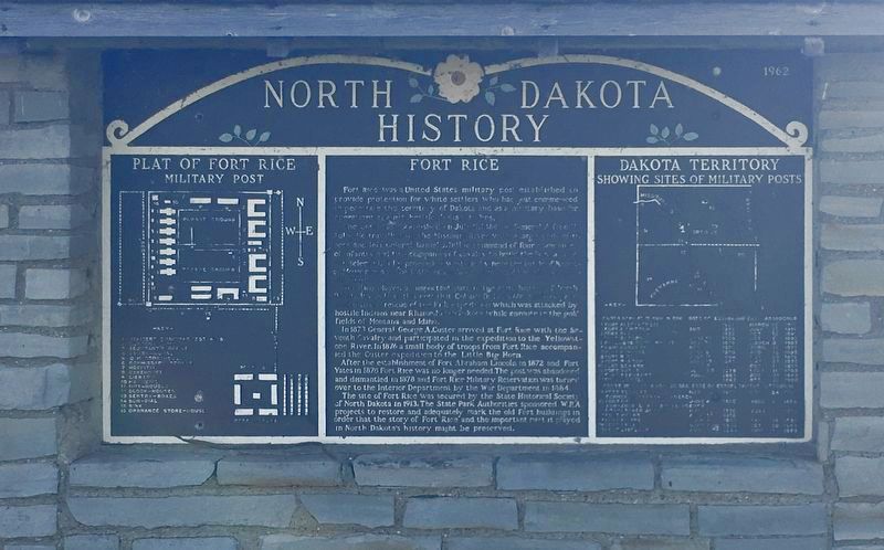 Fort Rice Marker image. Click for full size.