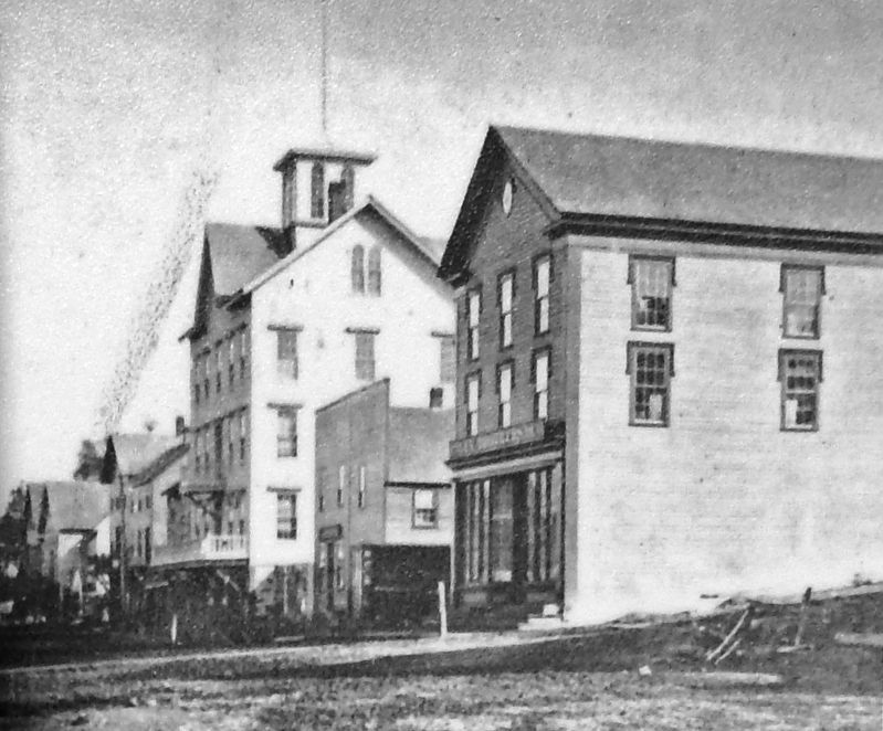 Marker detail: Miller’s Hotel (center) 1876 image. Click for full size.