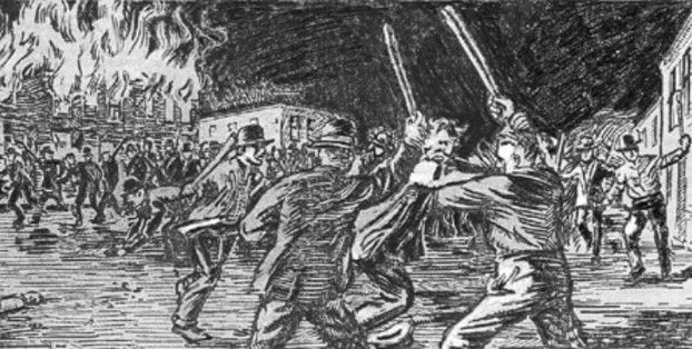 Louisville Bloody Monday Election Riots of 1855 Newspaper Illustration image. Click for full size.