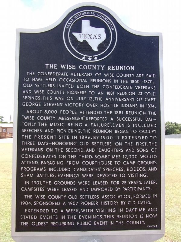 The Wise County Reunion Marker image. Click for full size.