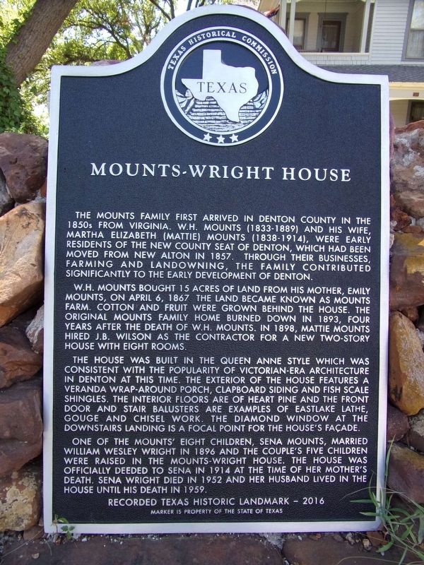 Mounts-Wright House Marker image. Click for full size.