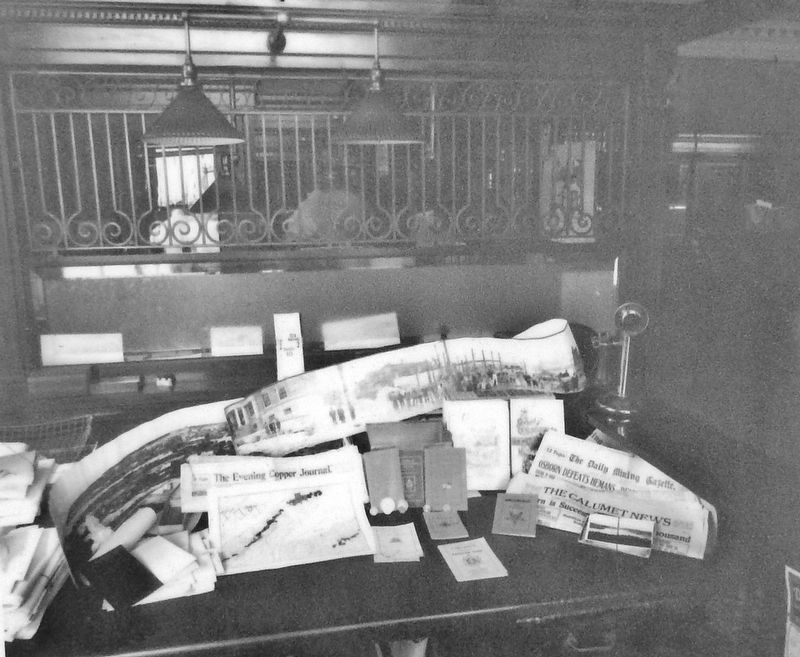 Marker detail: Contents of the Masonic Temple cornerstone image. Click for full size.