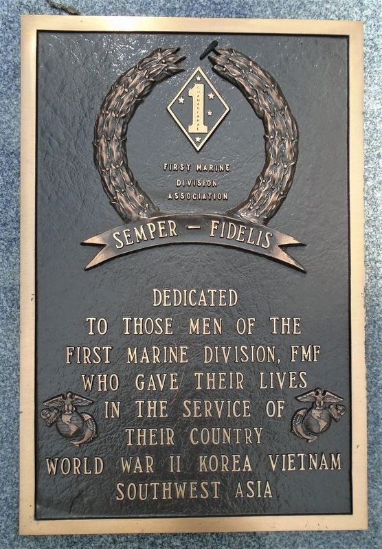 First Marine Division War Memorial. Click for full size. First Marine Division War Memorial image. Click for full size.