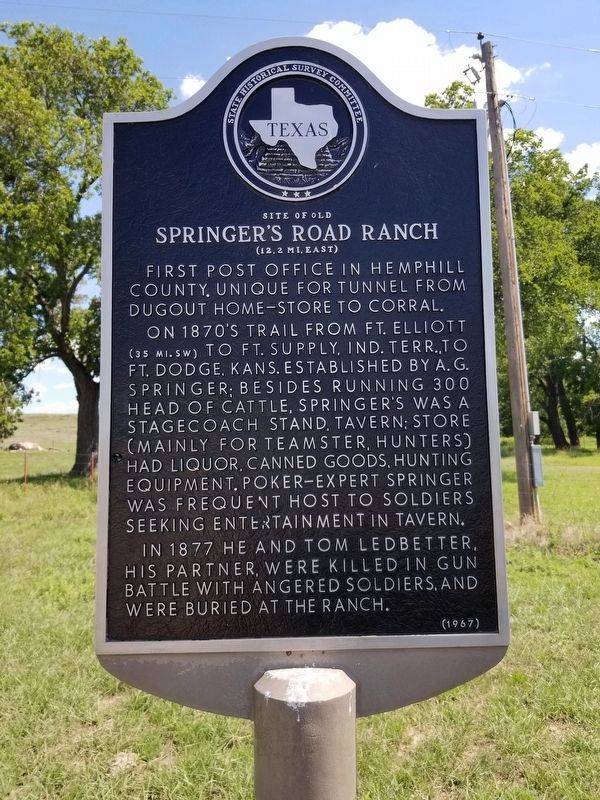 Site of Old Springer's Road Ranch Marker image. Click for full size.
