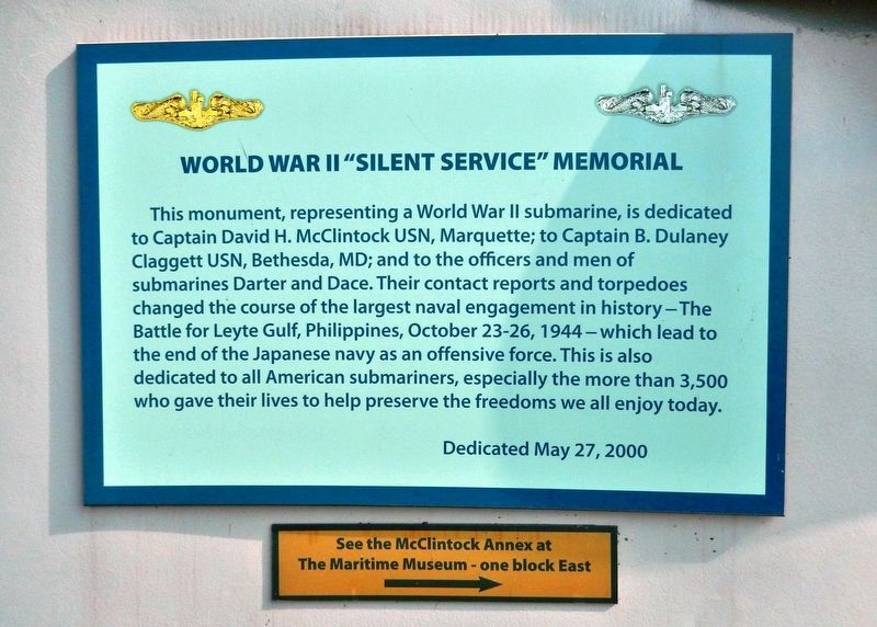 World War II "Silent Service" Memorial Marker image. Click for full size.