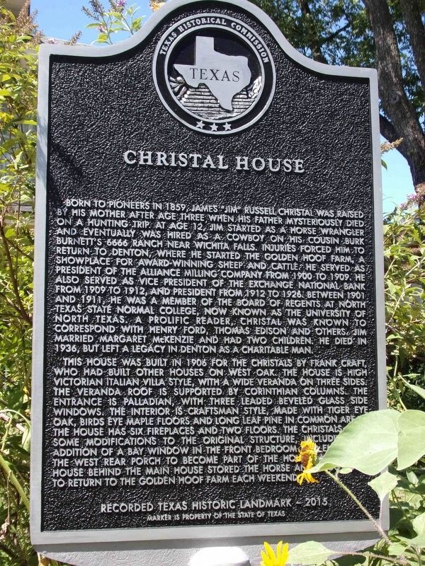 Christal House Marker. Click for full size. Christal House Marker image. Click for full size.
