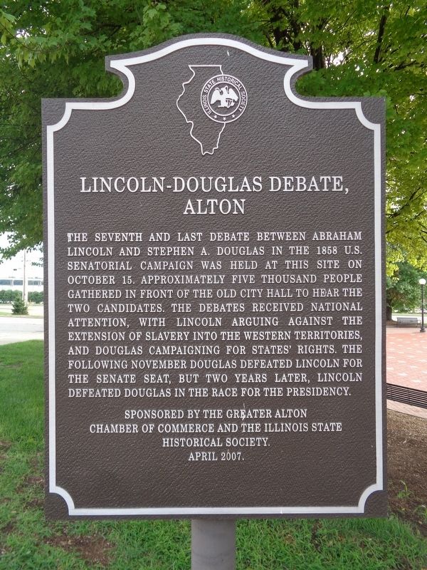 Lincoln-Douglas Debate, Alton Marker image. Click for full size.