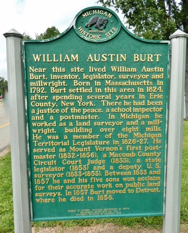 William Austin Burt Marker (<i>side 1</i>) image. Click for full size.