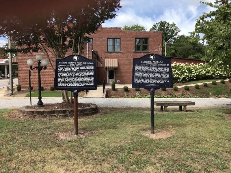 Limestone County's First High School / The Delmore Brothers Marker. Click for full size. Limestone County's First High School / The Delmore Brothers Marker image. Click for full size.