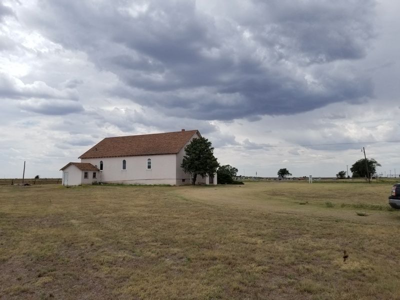 Church close to Quanah Parker Trail Marker image. Click for full size.