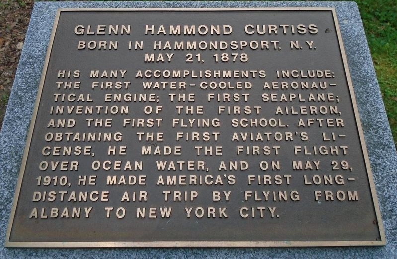 Glenn Hammond Curtiss Marker image. Click for full size.
