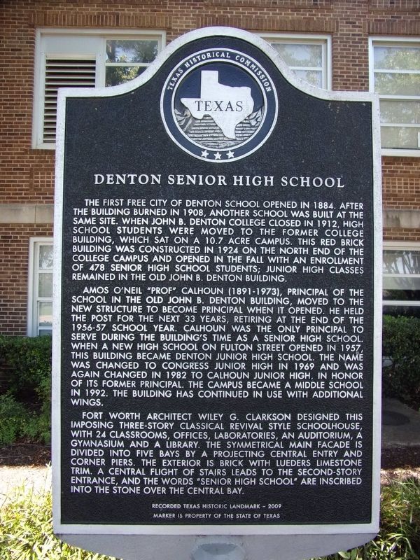 Denton Senior High School Marker image. Click for full size.