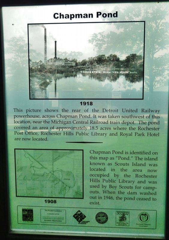 Chapman Pond Marker. Click for full size. Chapman Pond Marker image. Click for full size.