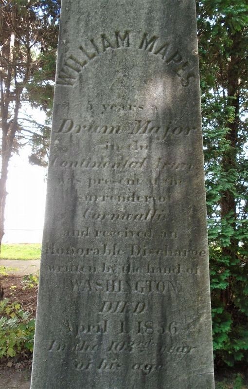 William Mapes Monument Inscription image. Click for full size.