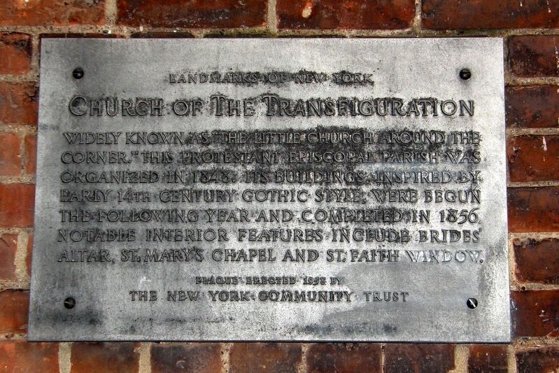 Church of the Transfiguration plaque. Click for full size. Church of the Transfiguration plaque image. Click for full size.