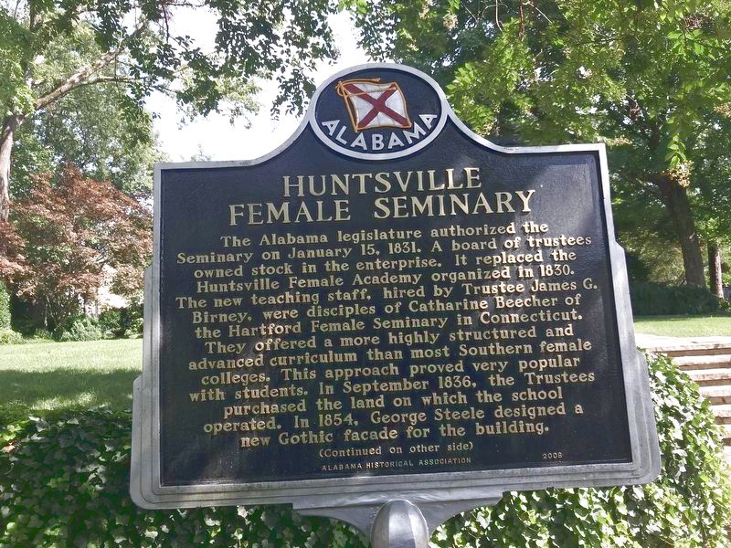 Huntsville Female Seminary Marker image. Click for full size.