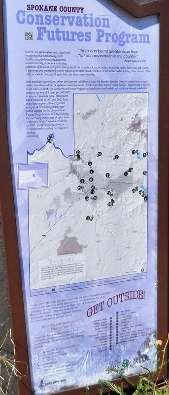 Spokane County Conservation Futures Program Marker image. Click for full size.