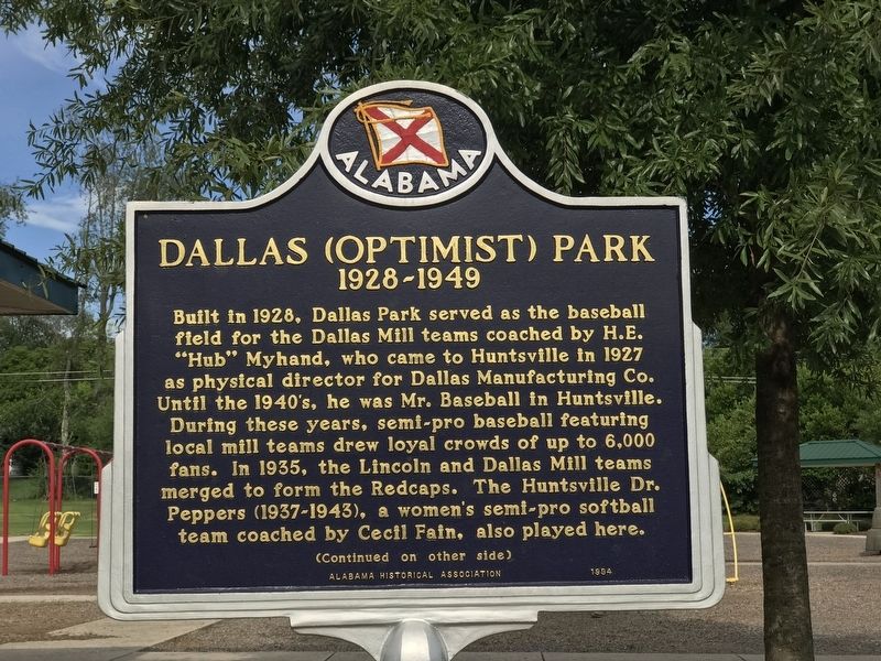 Dallas (Optimist) Park / (Dallas) Optimist Park Marker image. Click for full size.