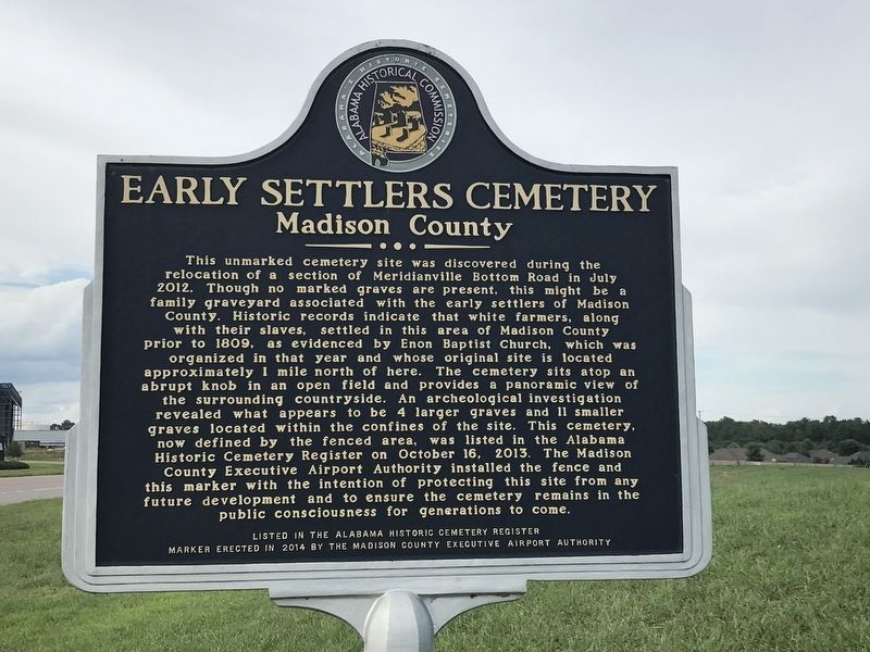 Early Settlers Cemetery Marker image. Click for full size.