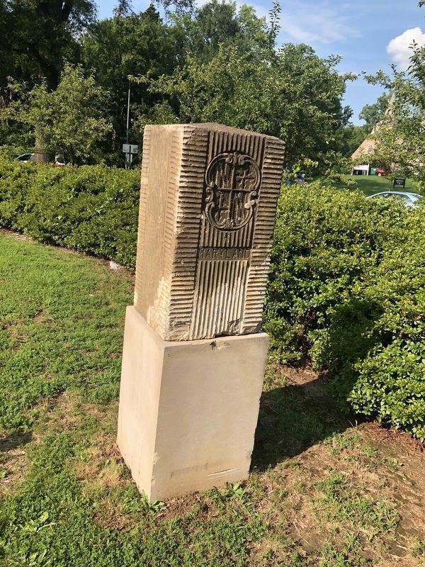 Maryland-DC border marker on the grounds of Chevy Chase Circle image. Click for full size.