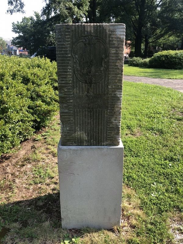 Maryland-DC border marker on the grounds of Chevy Chase Circle image. Click for full size.