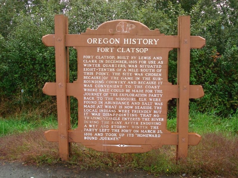 Fort Clatsop Marker Before Removal image. Click for full size.