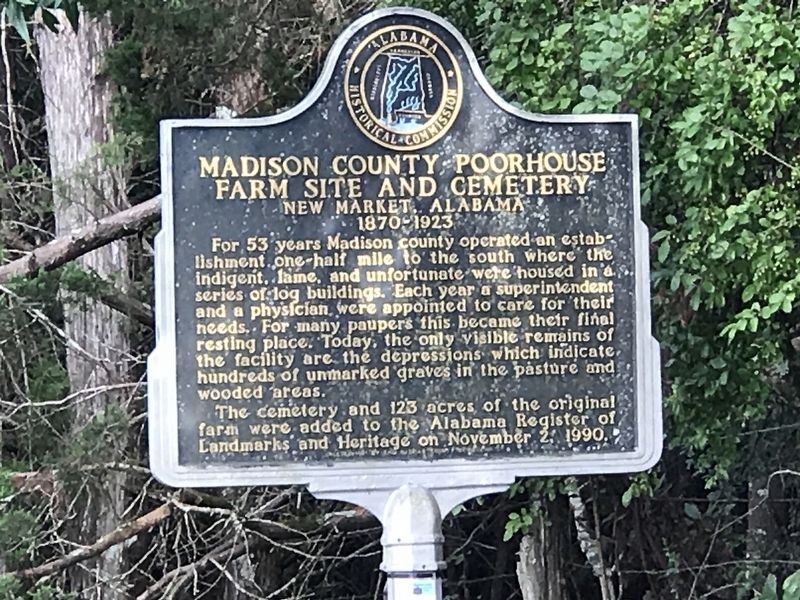 Madison County Poorhouse Farm Site and Cemetery Marker. Click for full size. Madison County Poorhouse Farm Site and Cemetery Marker image. Click for full size.