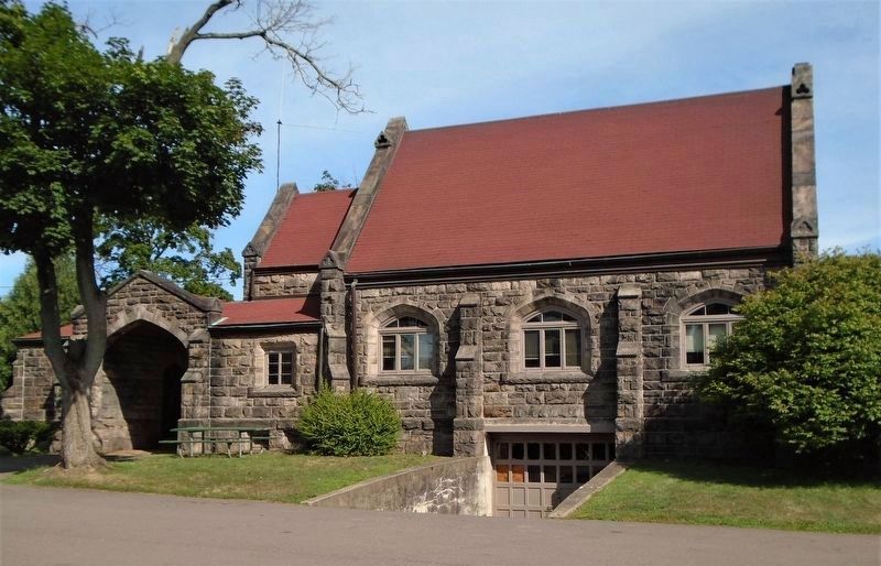 Woodlawn Cemetery's former Mortuary Chapel<br>(south elevation) image. Click for full size.