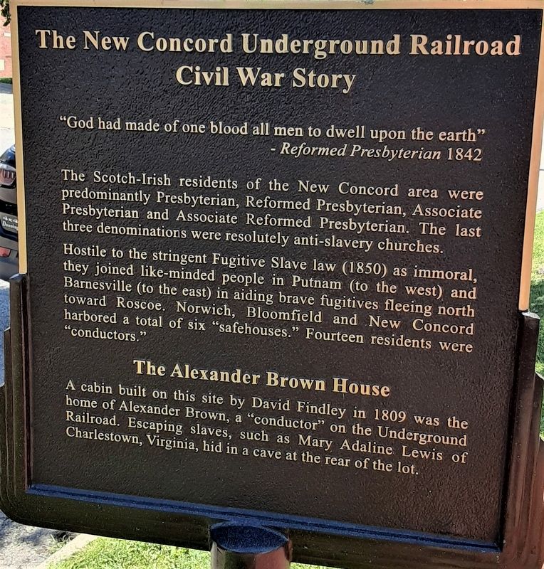 The New Concord Underground Railroad Marker image. Click for full size.