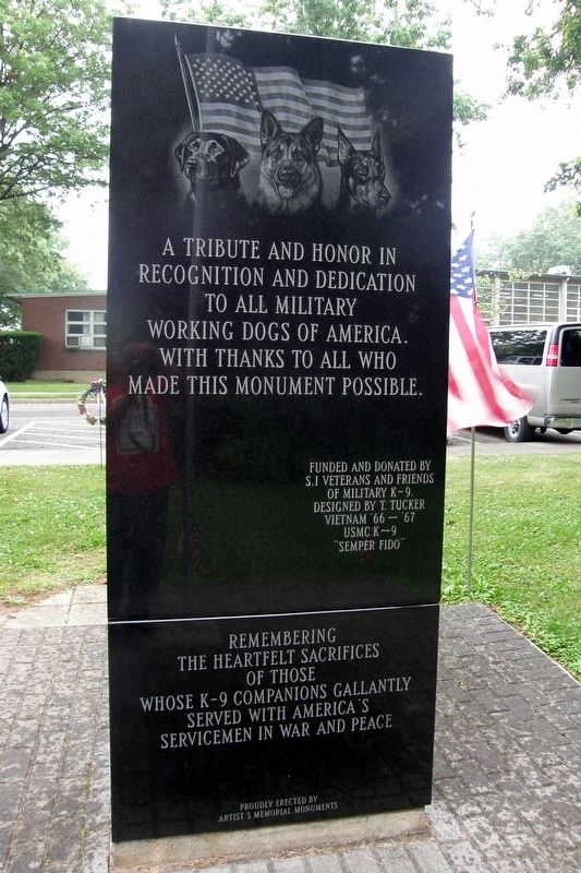 Staten Island War Dog Memorial. Click for full size. Staten Island War Dog Memorial image. Click for full size.
