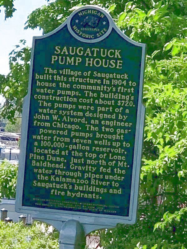 Saugatuck Pump House Marker. Click for full size. Saugatuck Pump House Marker image. Click for full size.