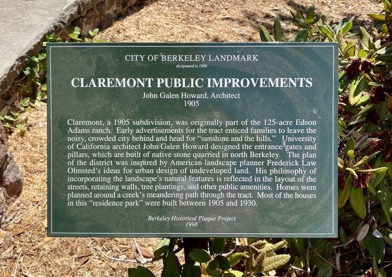 Claremont Public Improvements Marker image. Click for full size.