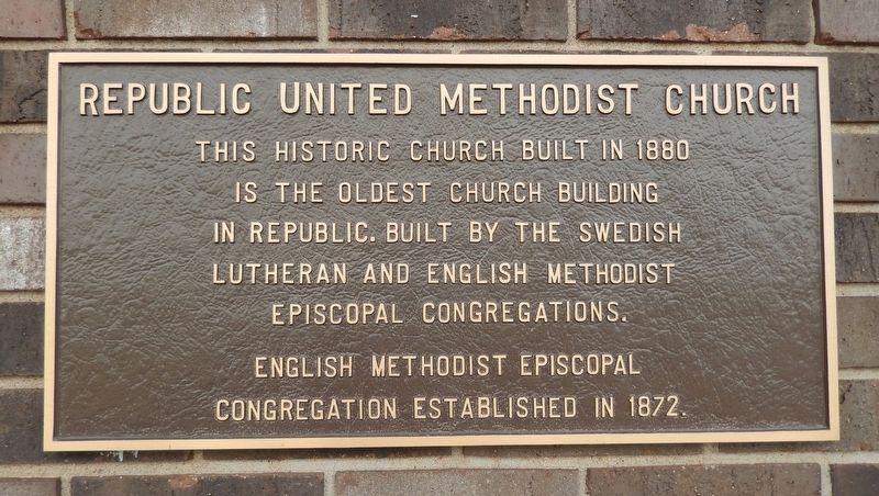 Republic United Methodist Church Marker image. Click for full size.