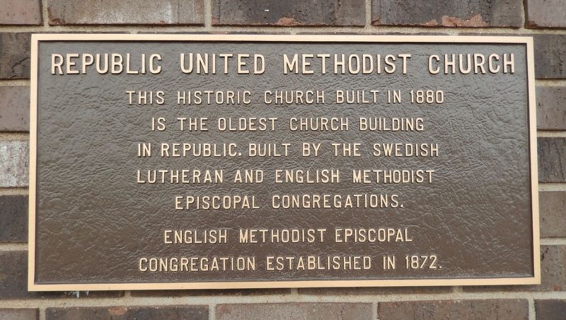Republic United Methodist Church Marker. Click for full size. Republic United Methodist Church Marker image. Click for full size.