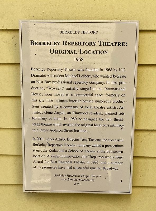 Berkeley Repertory Theatre: Original Location Marker image. Click for full size.