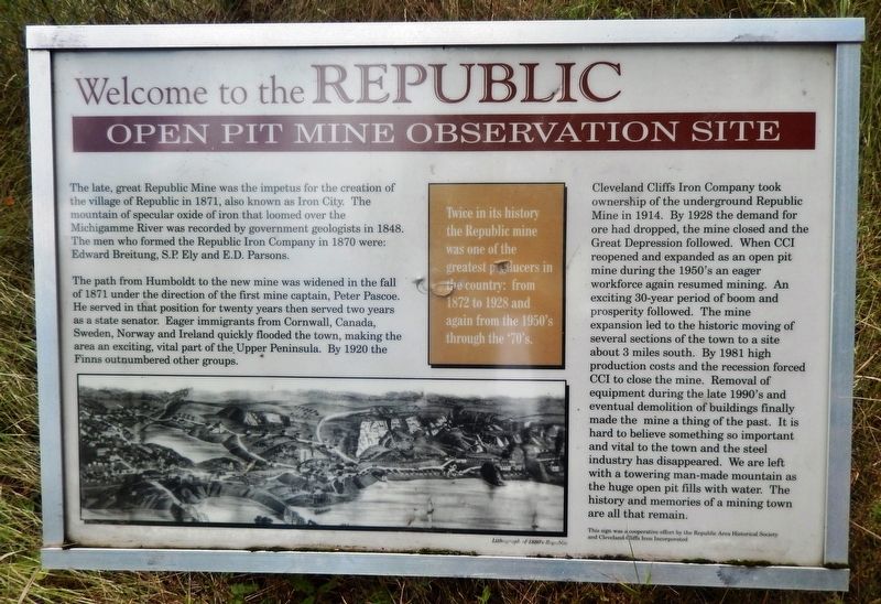 The Republic Open Pit Mine Observation Site Marker image. Click for full size.